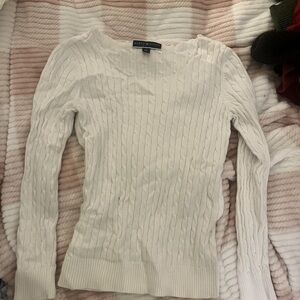 Karen Scott Ivory Cable Knit Turtleneck Sweater
